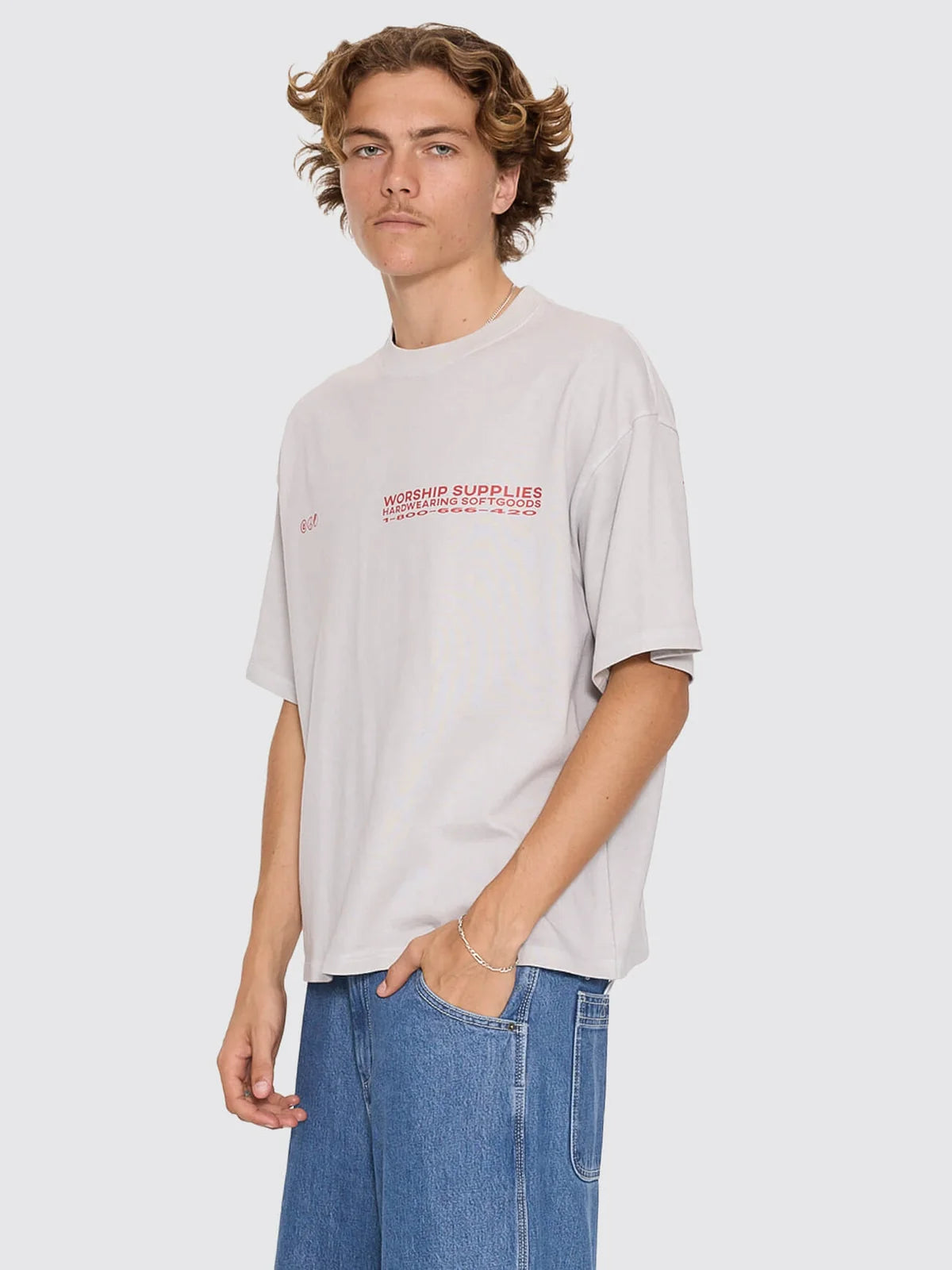 DATA POINT BOX CROP TEE VAPOUR GREY
