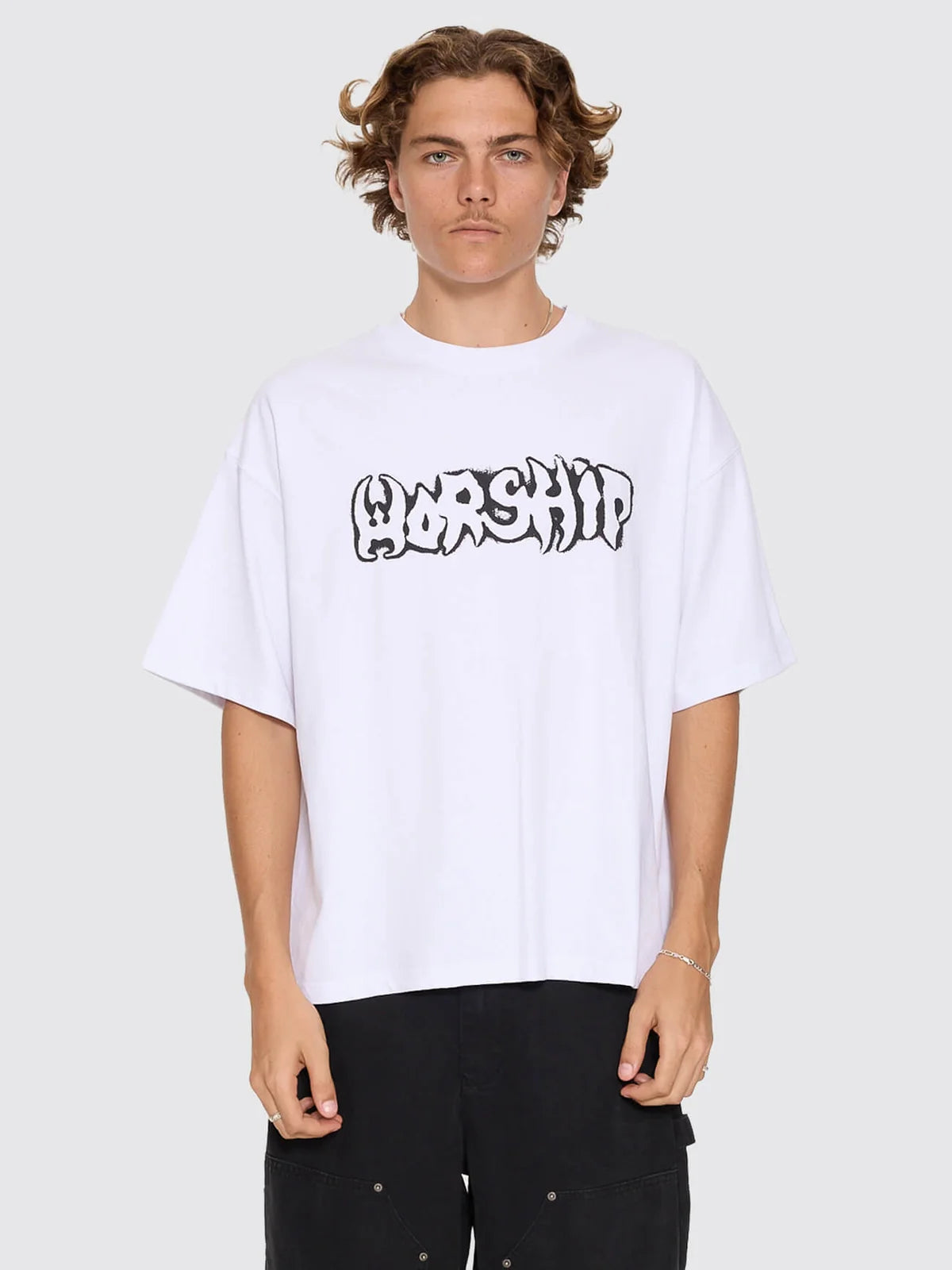 FADEAWAY BOX CROP OVERDYE TEE WHITE