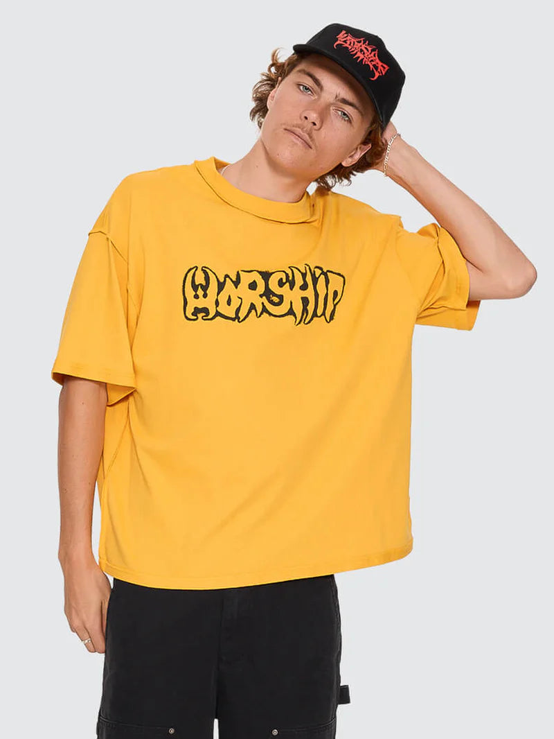 FADEAWAY BOX CROP OVERDYE TEE SOLAR YELLOW