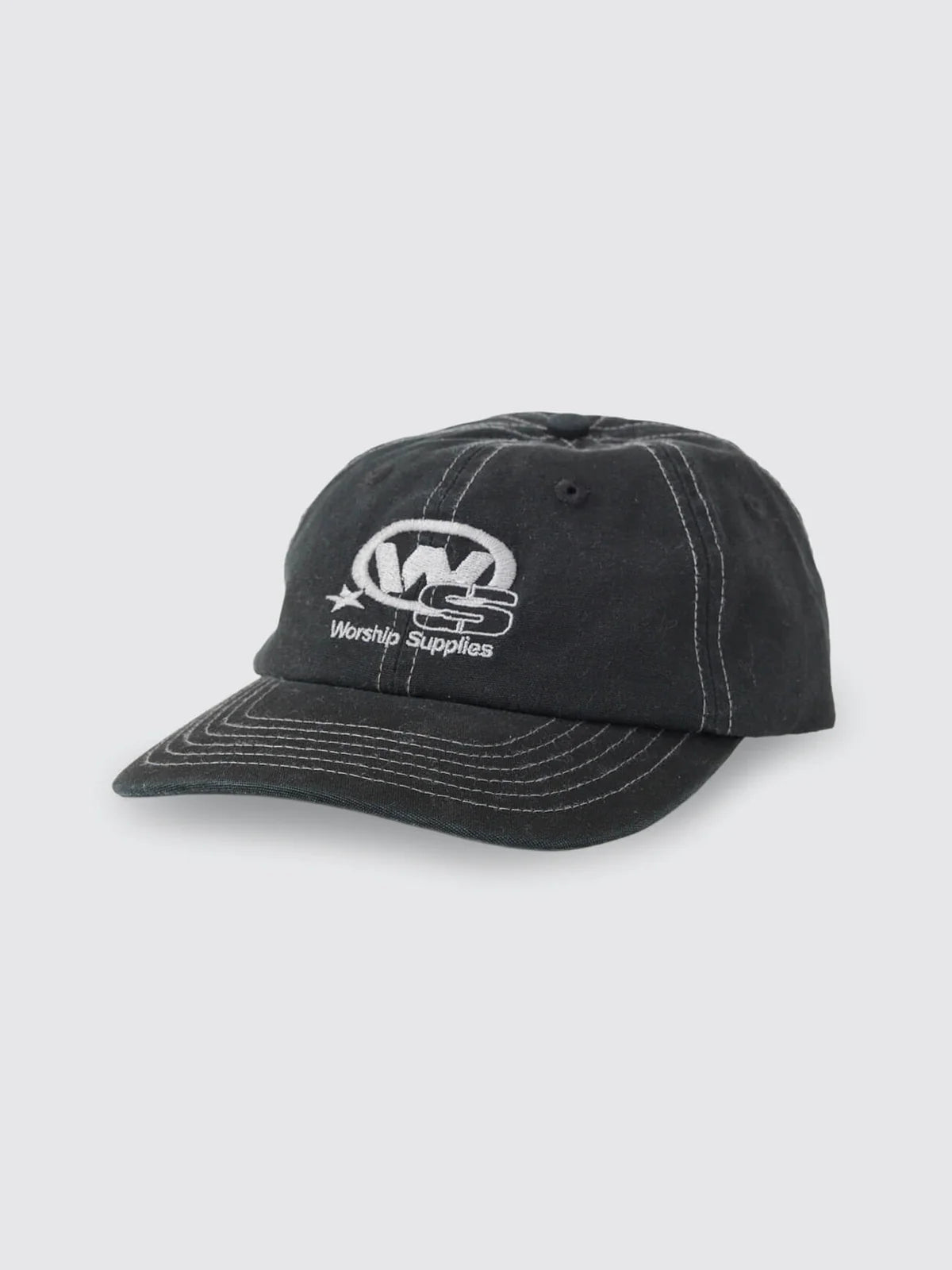TOPPER 6 PANEL HAT WASHED BLACK