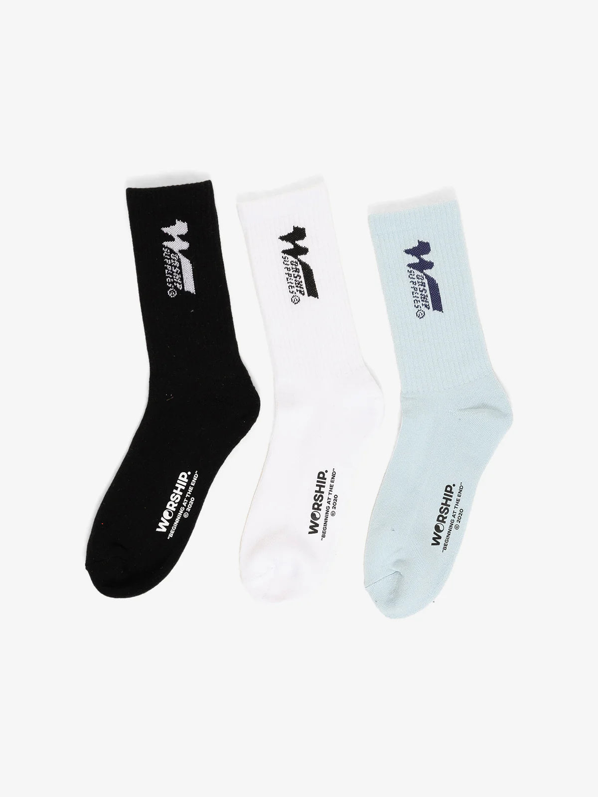 LOGOMANIA SOCKS 3PK WHITE ICE MELT BLACK