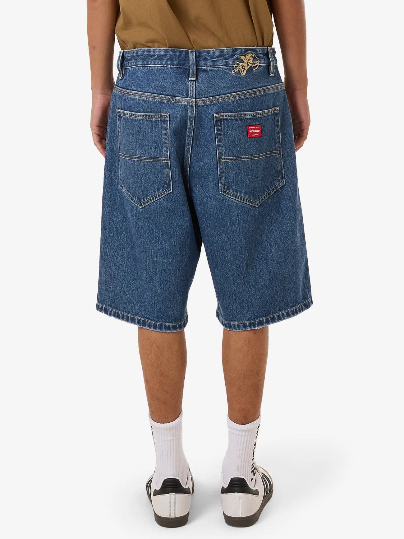 BIG DAWG JEAN SHORT WORN BLUE RINSE