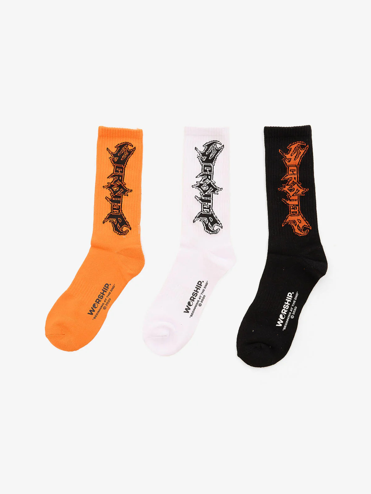 BLACKWOOD SOCKS 3 PK WHITE BLACK ORIOLE