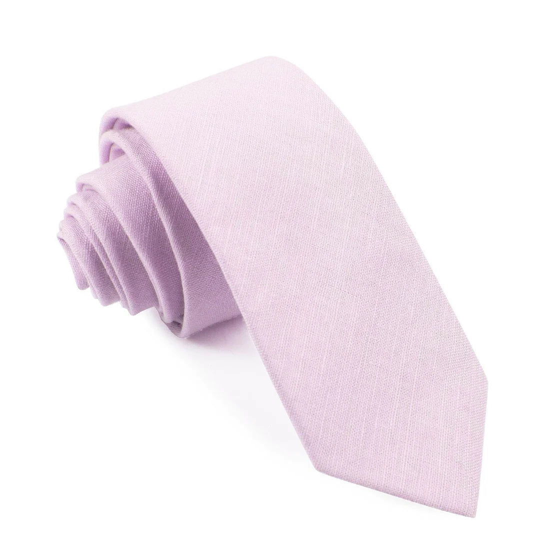 PURPLE LILAC LAVENDER SLUB LINEN SKINNY TIE