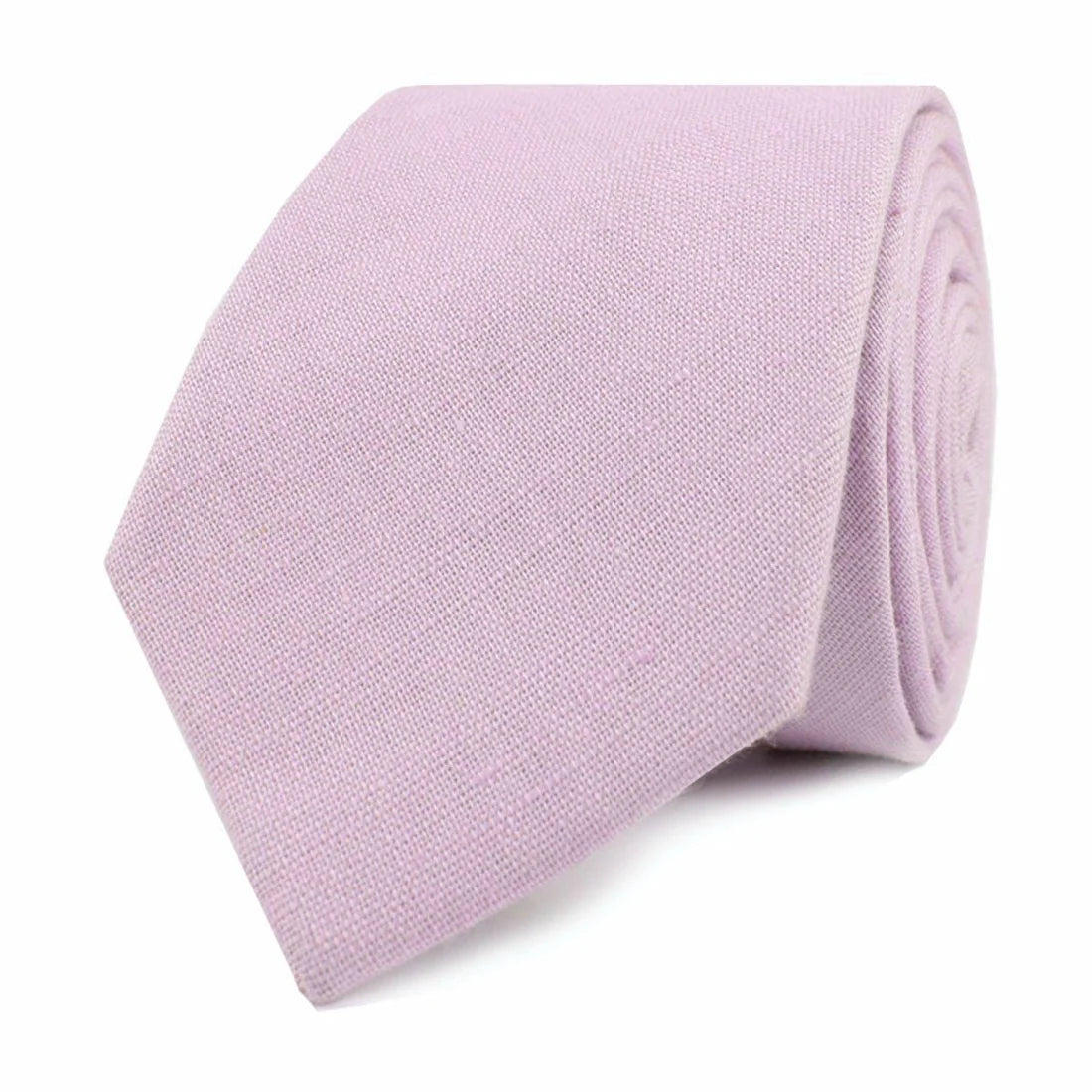 PURPLE LILAC LAVENDER SLUB LINEN SKINNY TIE