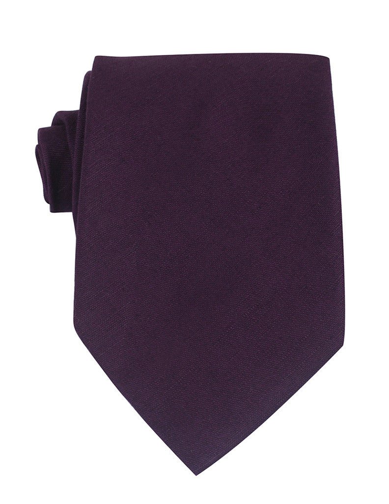 PURPLE PLUM SLIB LINEN NECKTIE