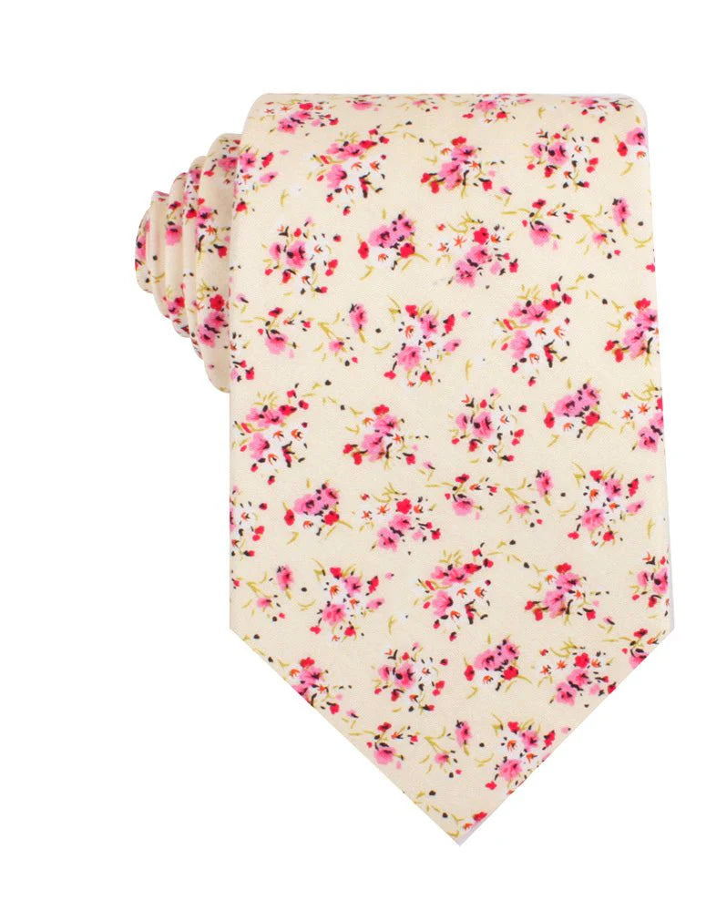 RIO PINK ROSE FLORAL NECKTIE Y292