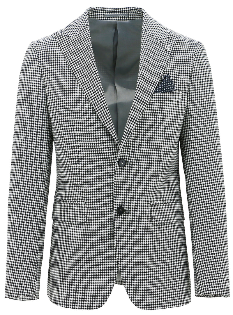 EMMETT PEAK BLACK MICROCHECKED SPORTS JACKET