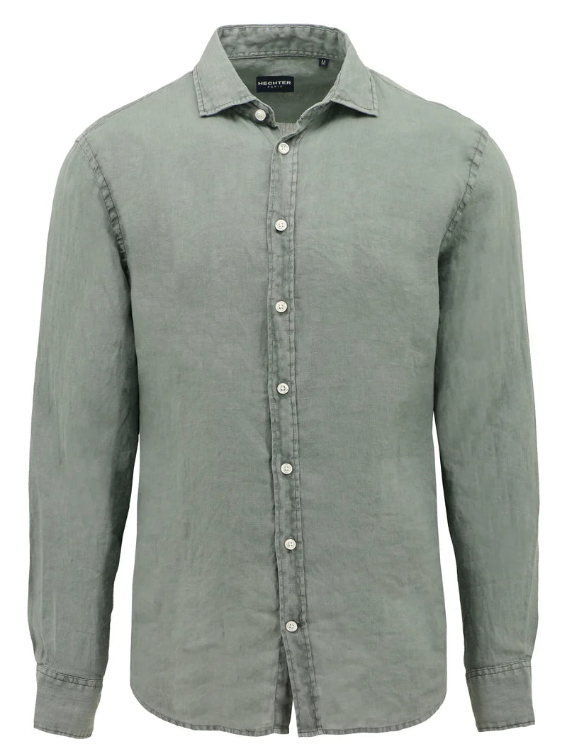 SEL 664 LINEN BLEND SHIRT GREEN