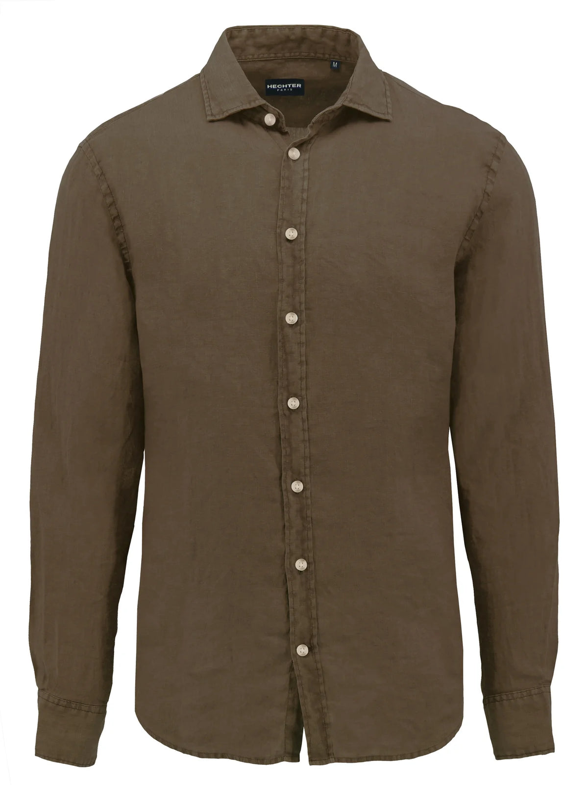 SEL 664 COTTON LINEN SHIRT BROWN 45
