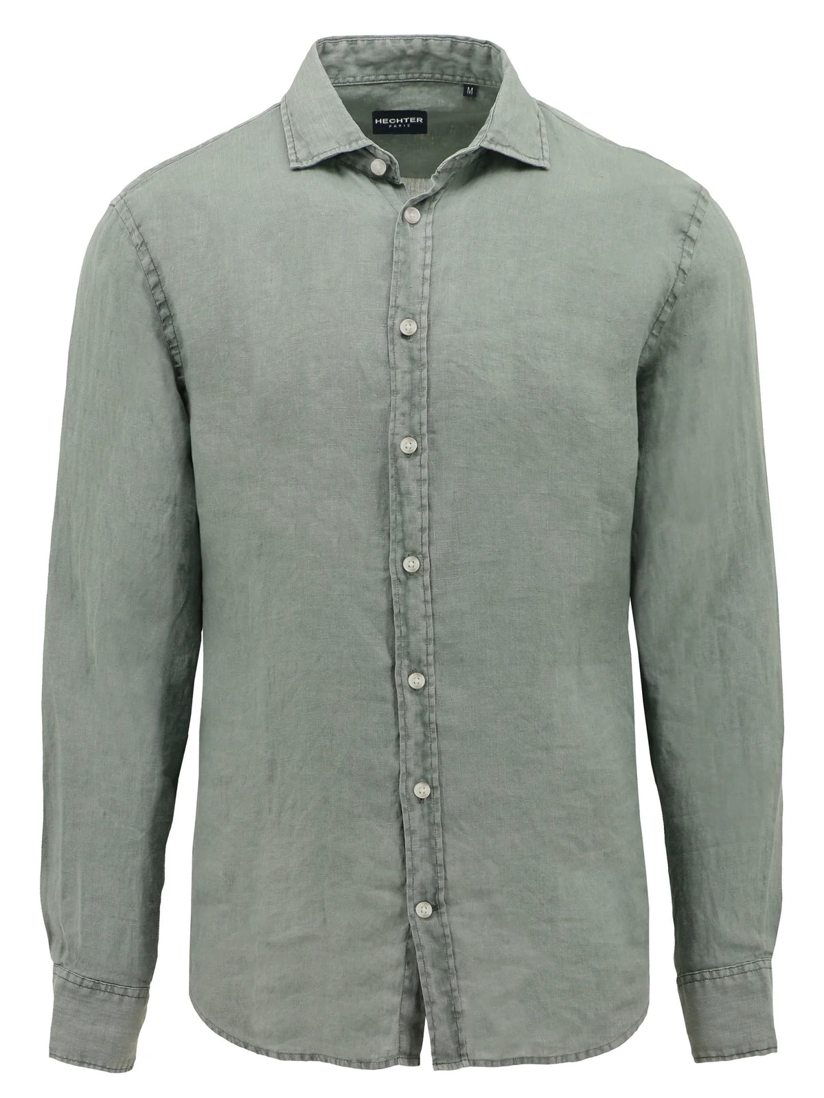 SEL 664 COTTON LINEN SHIRT OLIVE 32
