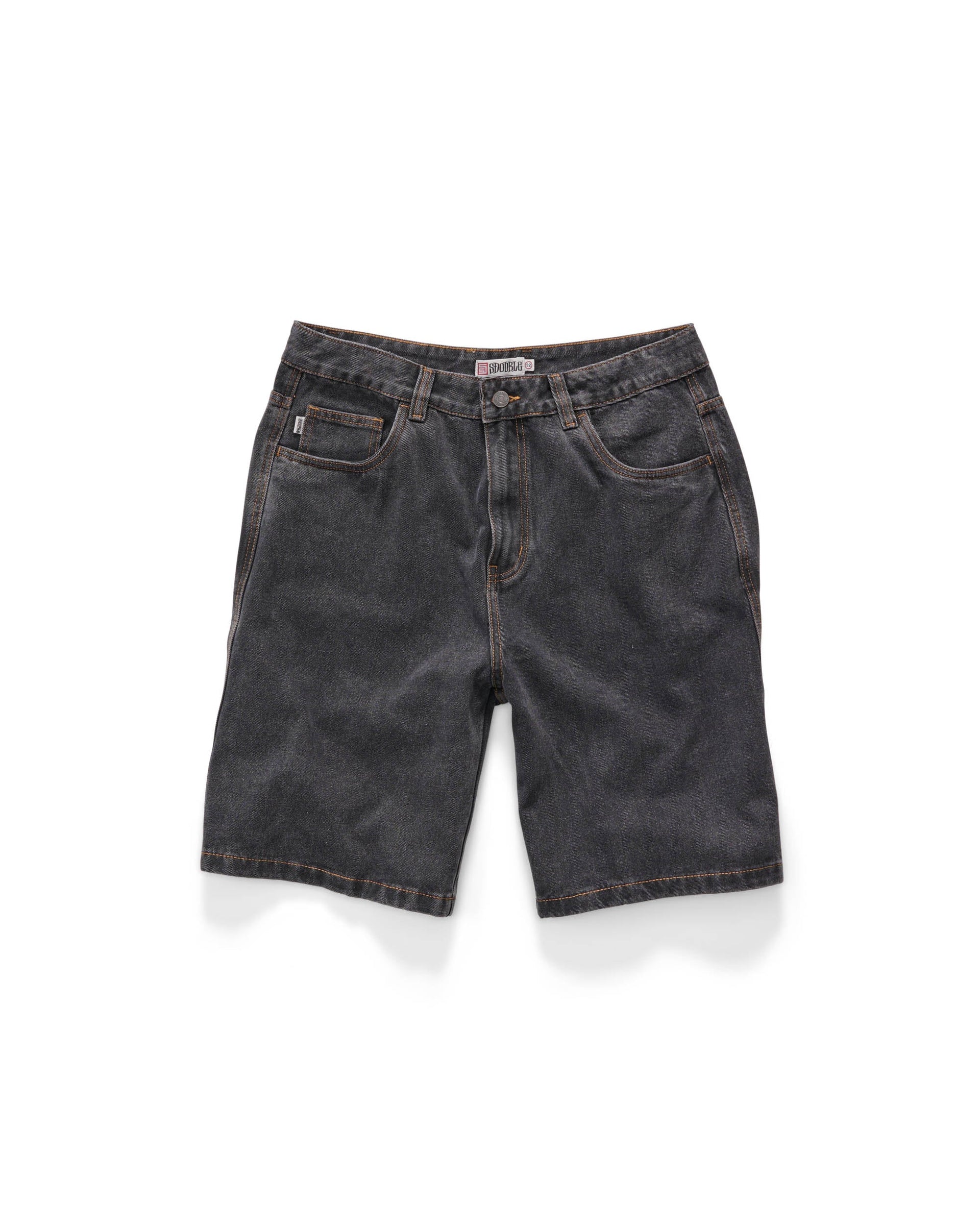 EMB 5 POCKET SHORT BLACK WASH