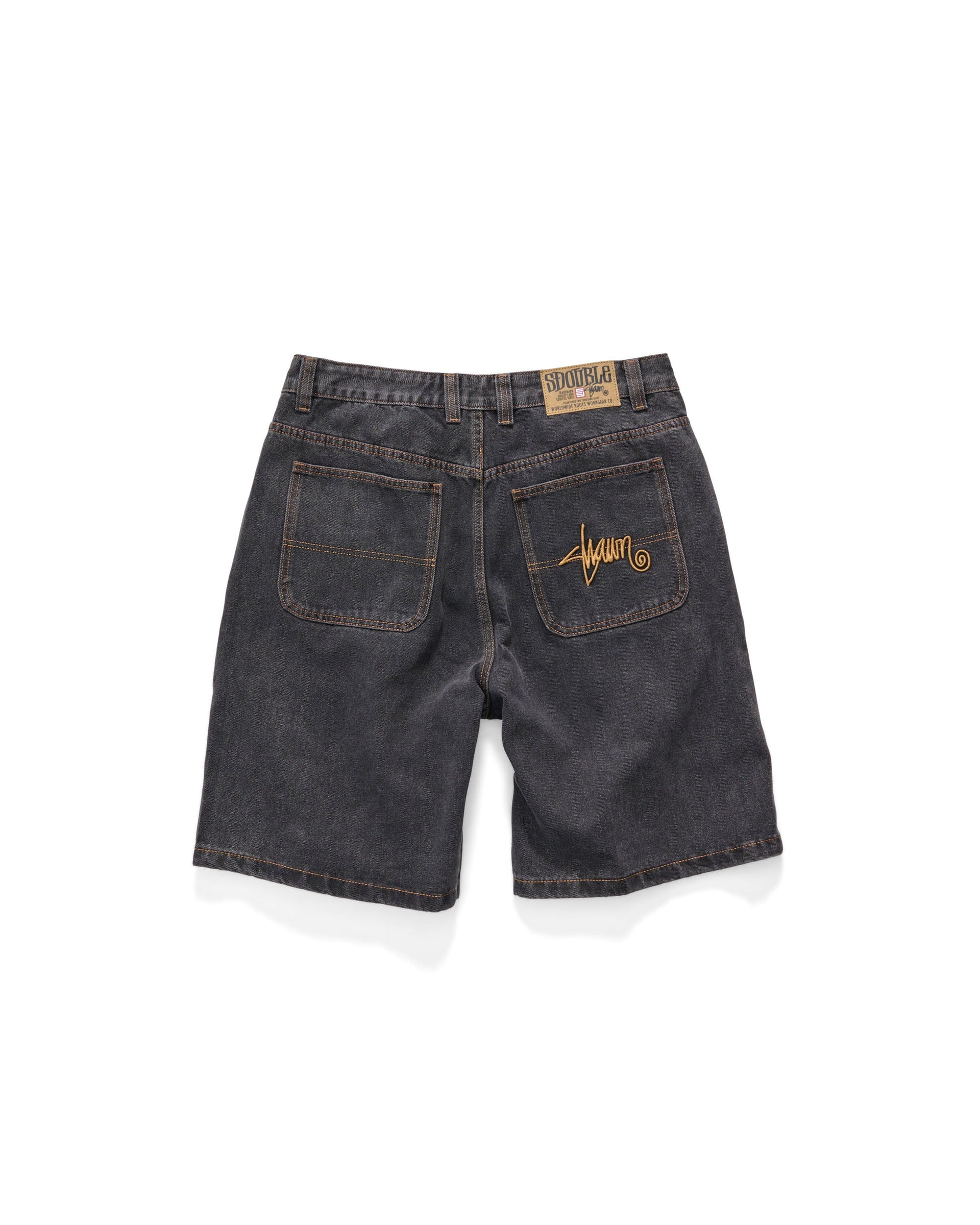 EMB 5 POCKET SHORT BLACK WASH