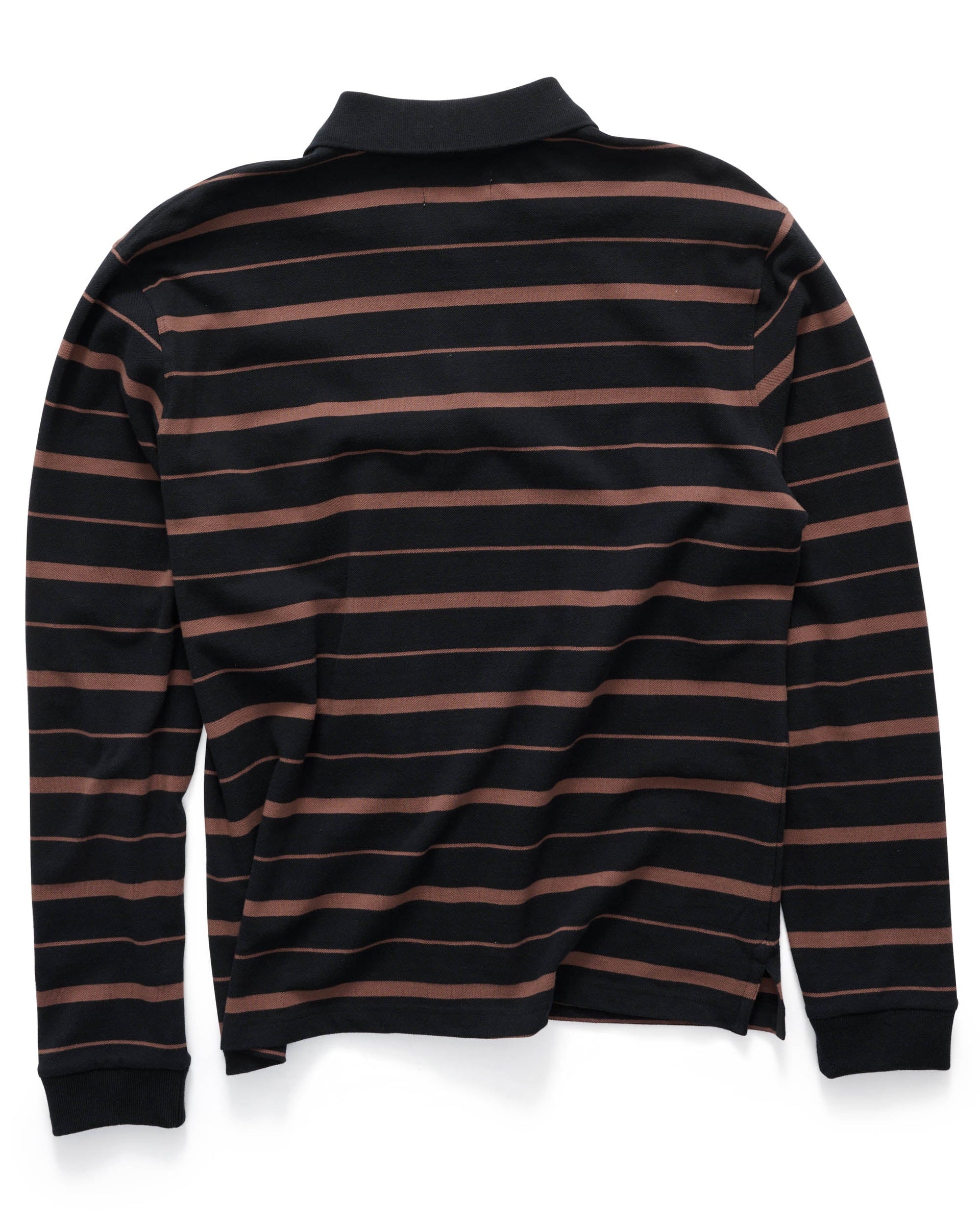 STRIPE LS POLO BROWN/BLACK