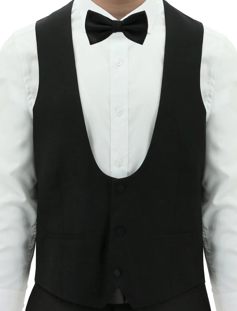 SAMUEL DINNER VEST 100% WOOL BLACK