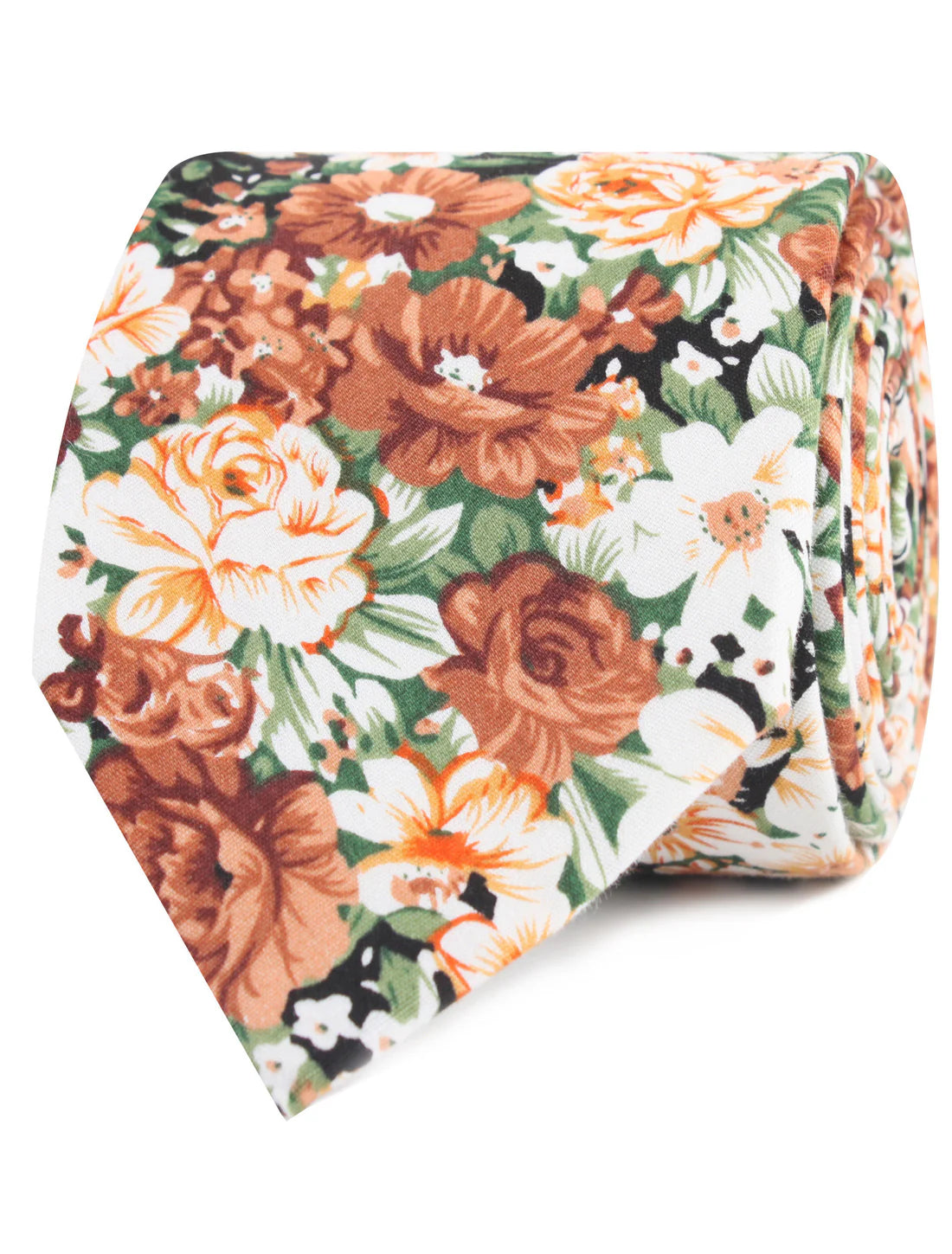 SAN PIETRO ORANGE FLORAL TIE C363
