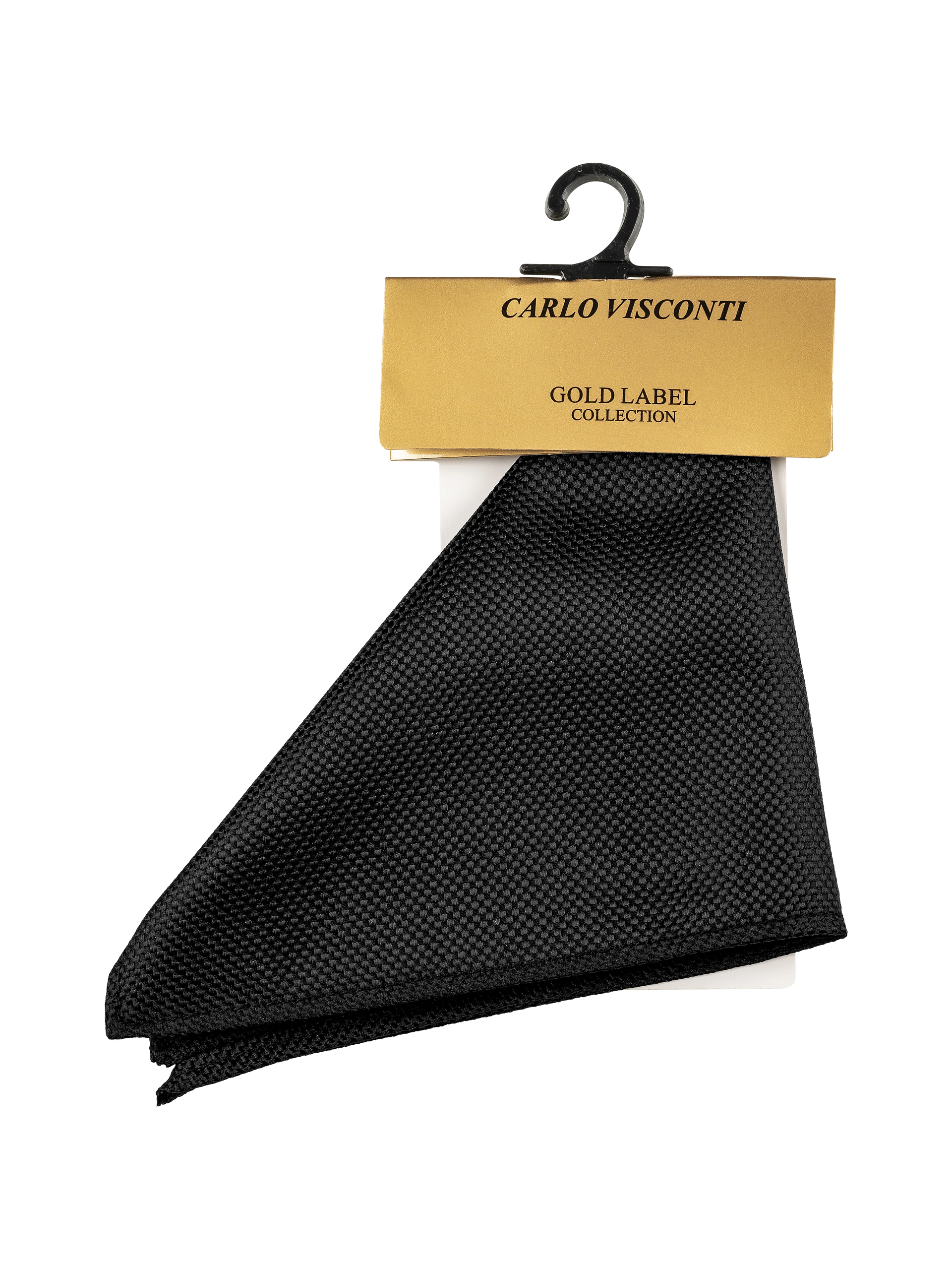 GOLD LABEL SELF PATTERN POCKET SQUARE BLACK