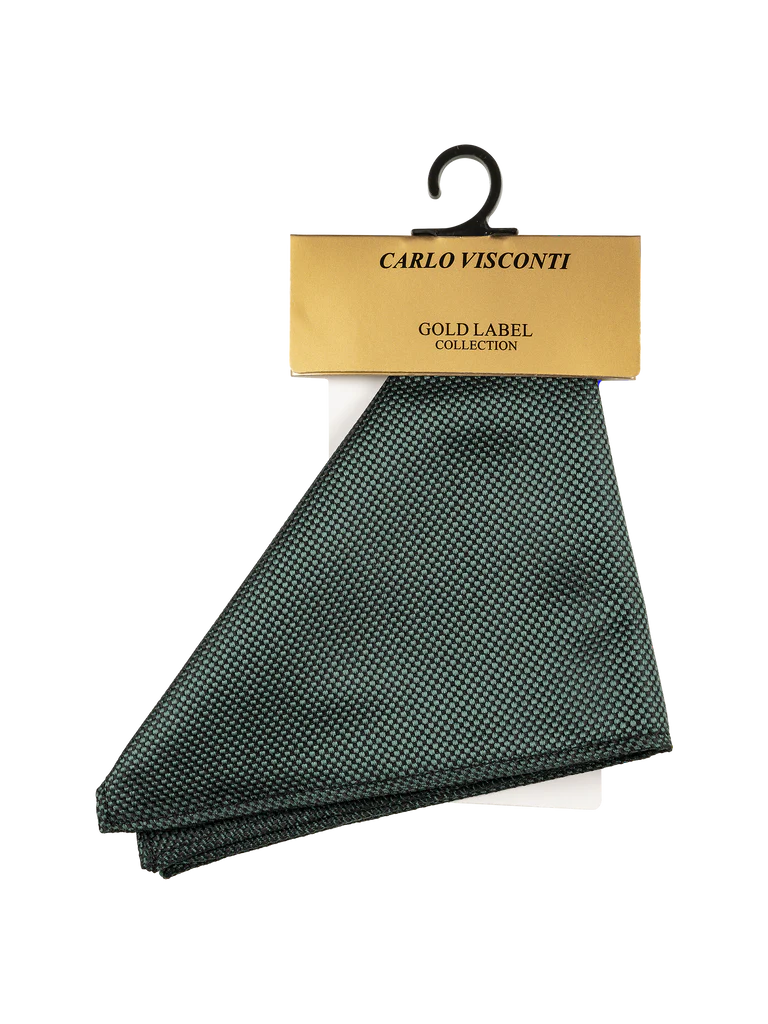 GOLD LABEL SELF PATTERN POCKET SQUARE BOTTLE GREEN