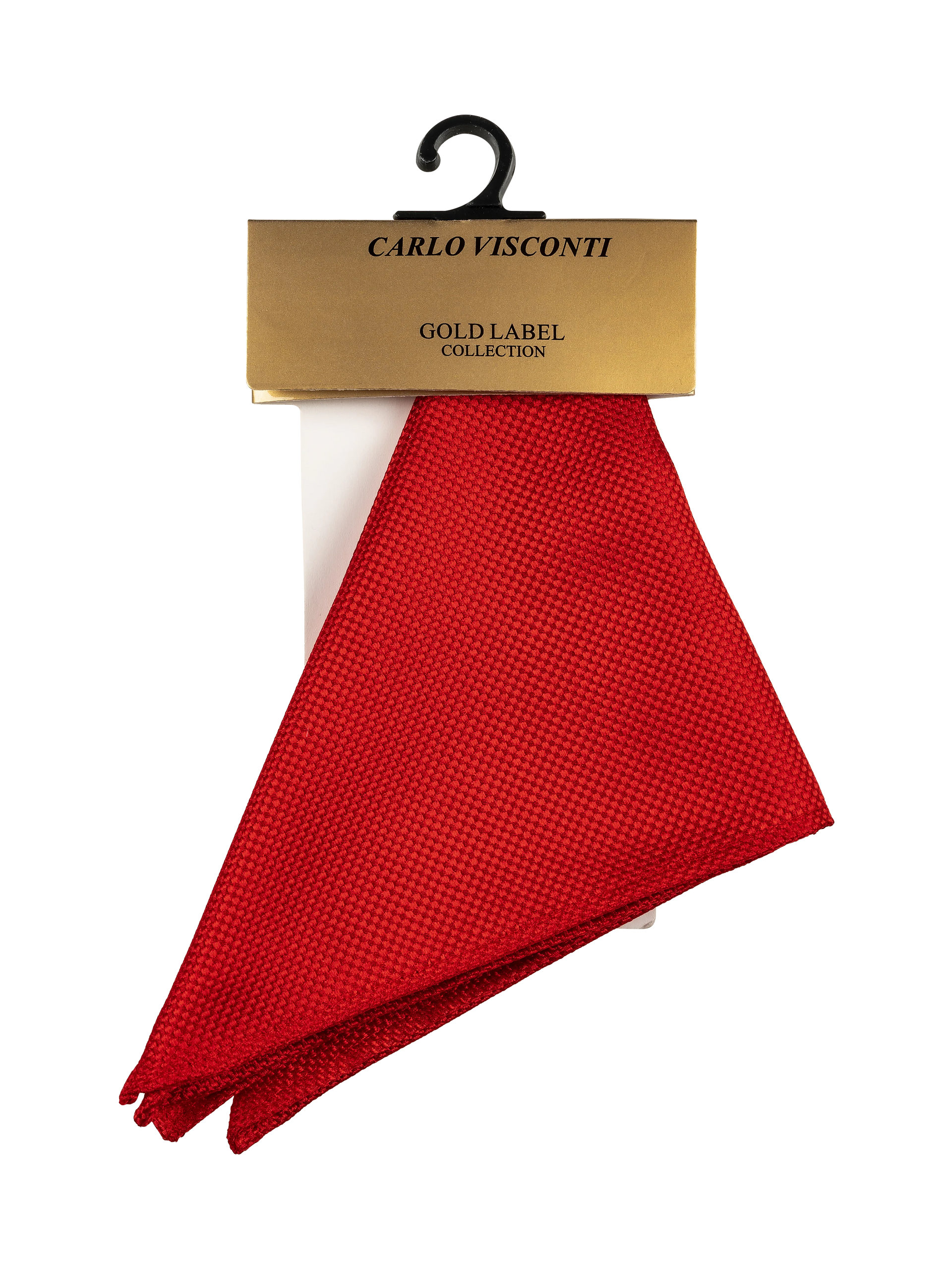 GOLD LABEL SELF PATTERN POCKET SQUARE BRIGHT RED