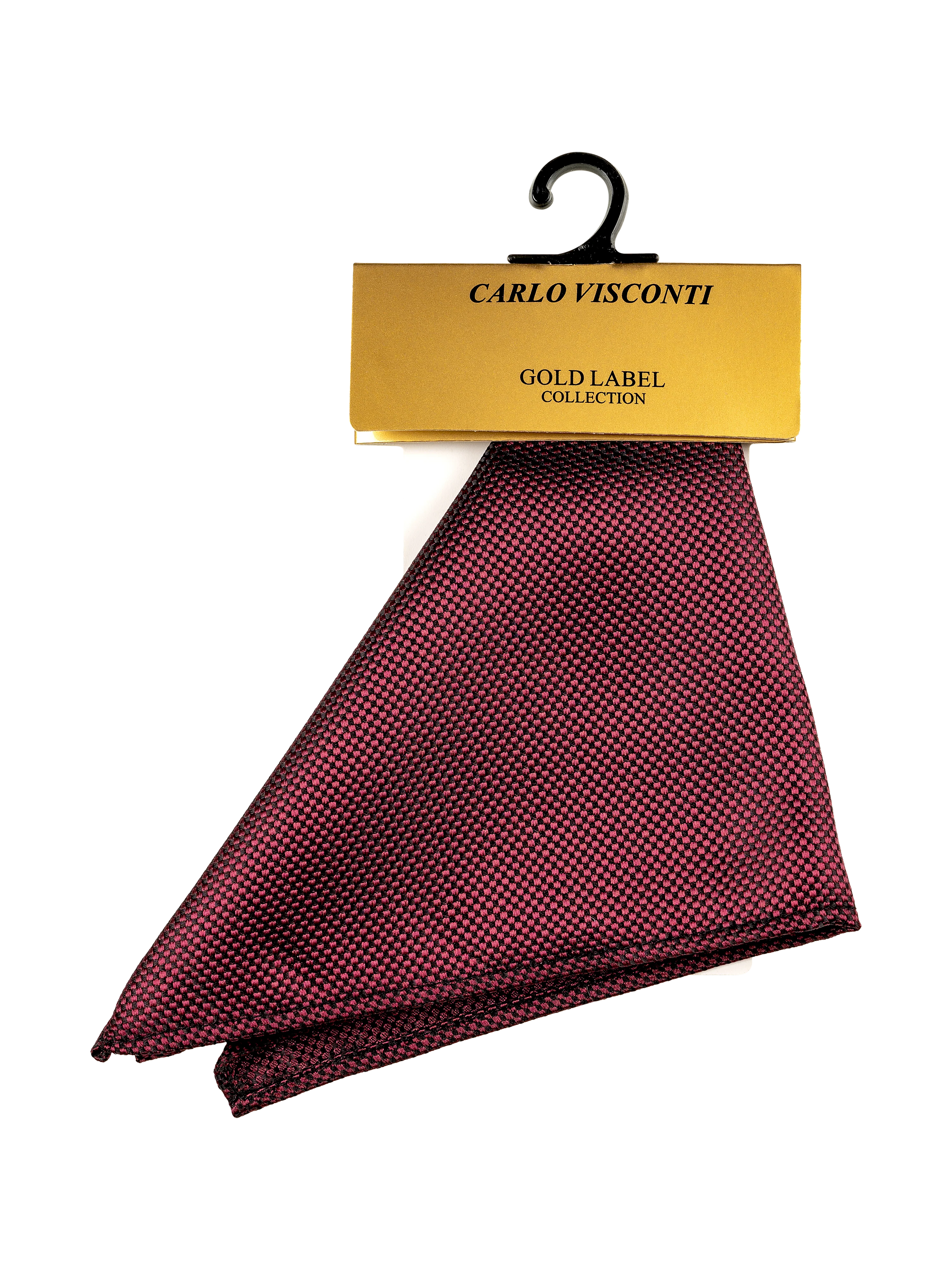GOLD LABEL SELF PATTERN POCKET SQUARE BURGUNDY
