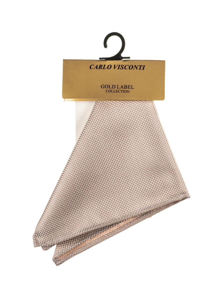 GOLD LABEL SELF PATTERN POCKET SQUARE CHAMPAGNE