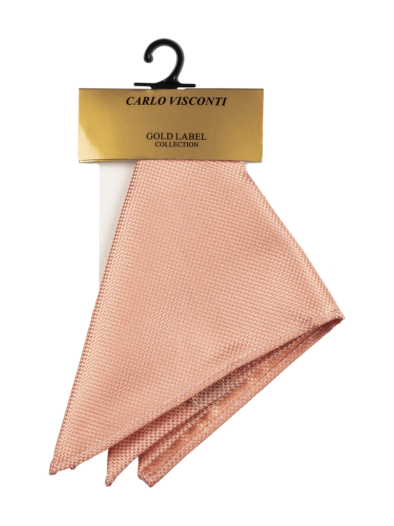 GOLD LABEL SELF PATTERNED POCKET SQUARE MELON
