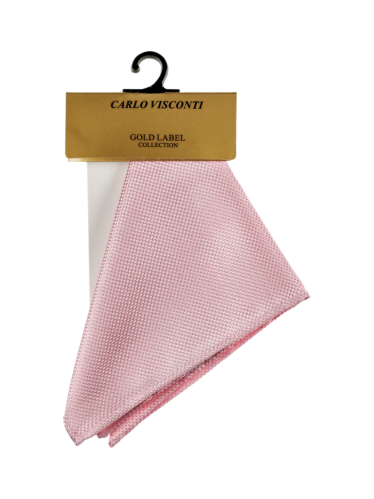 GOLD LABEL SELF PATTERN POCKET SQUARE PINK