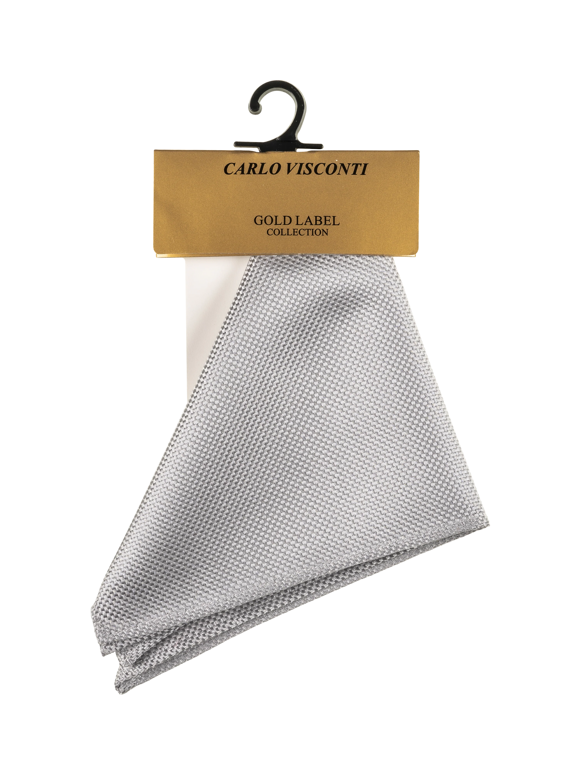 GOLD LABEL SELF PATTERN POCKET SQUARE PLATINUM