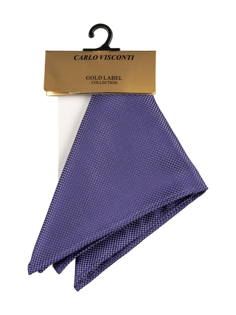 GOLD LABEL SELF PATTERNED POCKET SQUARE PURPLE