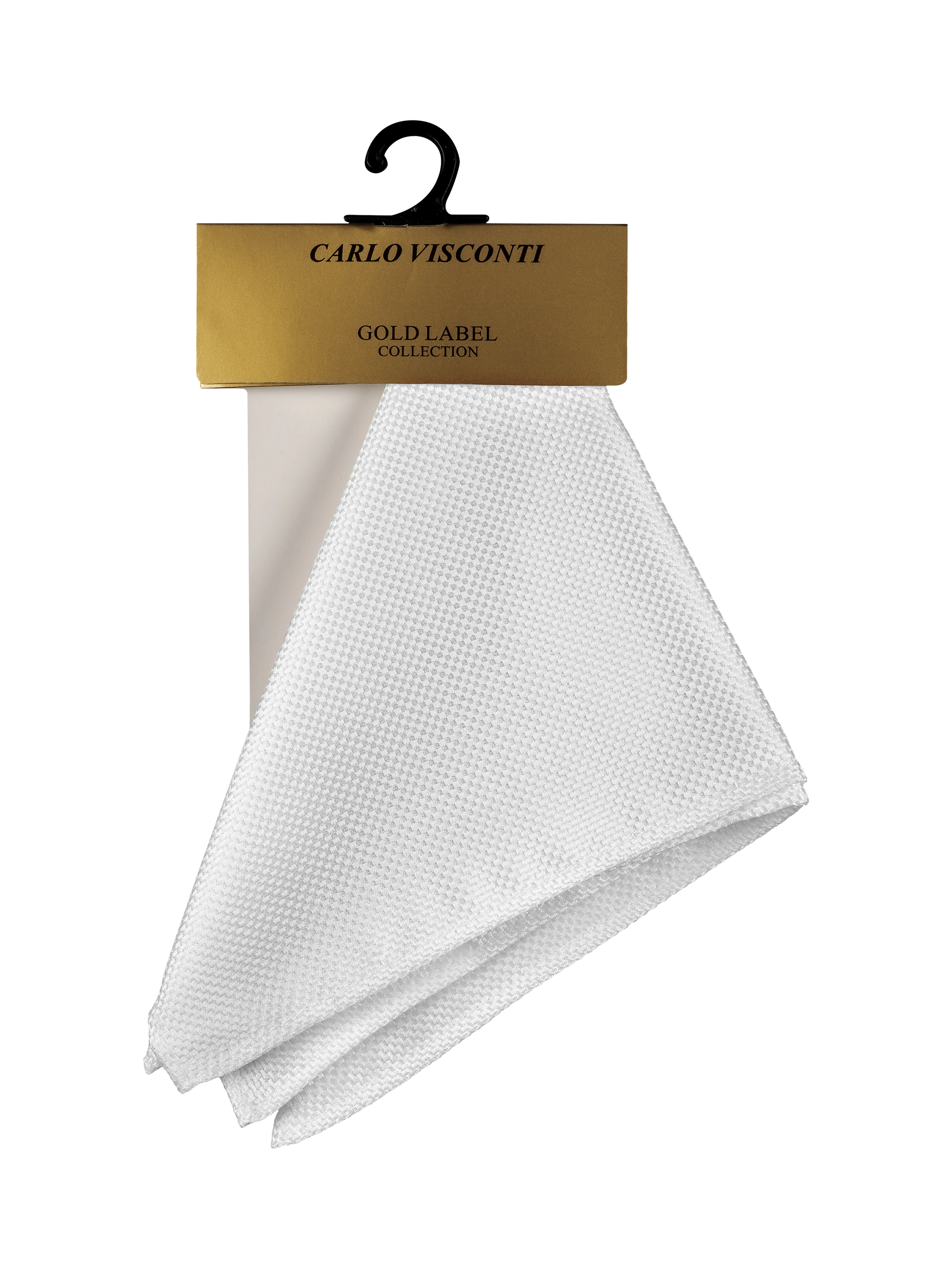 GOLD LABEL SELF PATTERN POCKET SQUARE WHITE