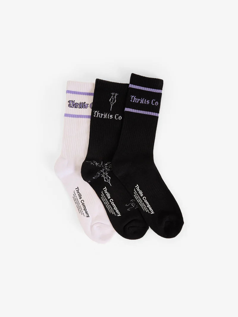 FILTER 3 PACK SOCK WHITE/BLK/BLK FILTER