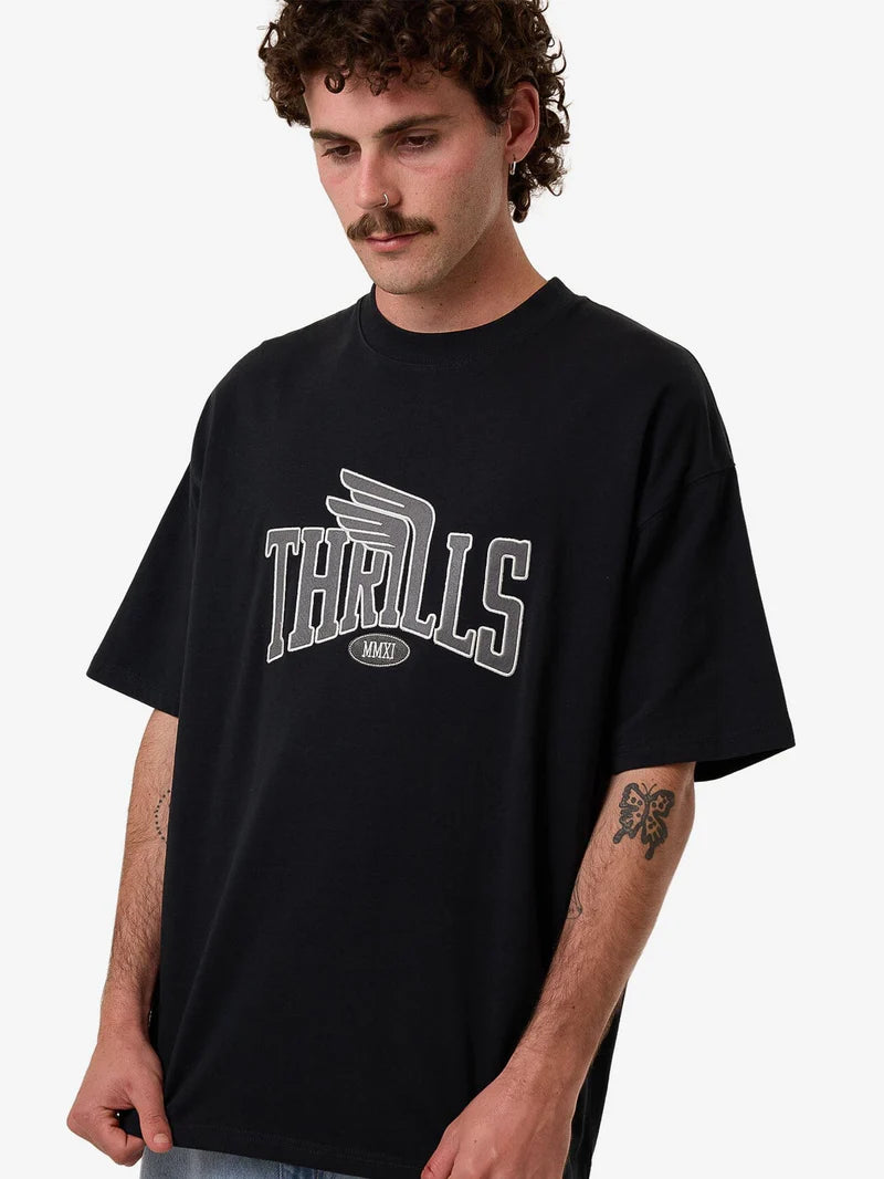 BORN TO FLY BOX FIT OVERSIZE TEE WASHED BLACK