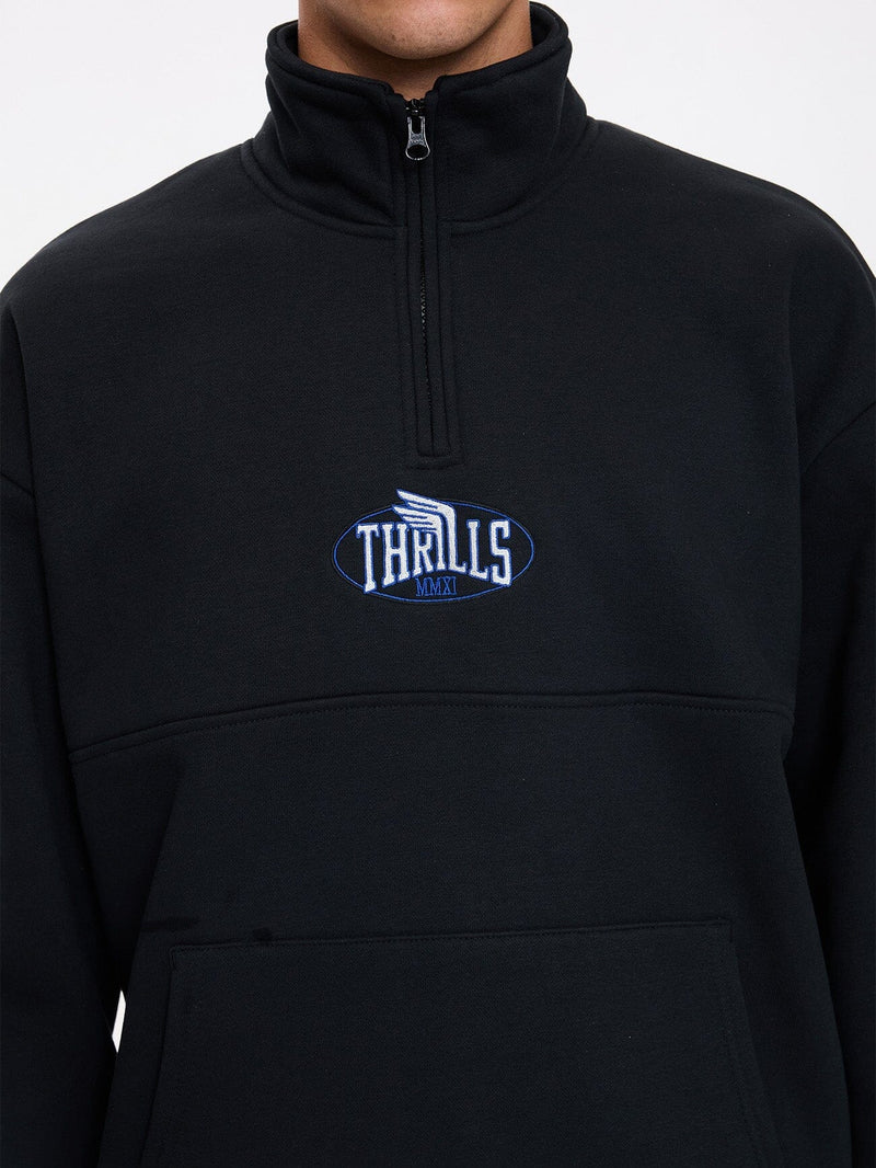 BORN TO FLY QUARTER ZIP FLEECE PIRATE BLACK