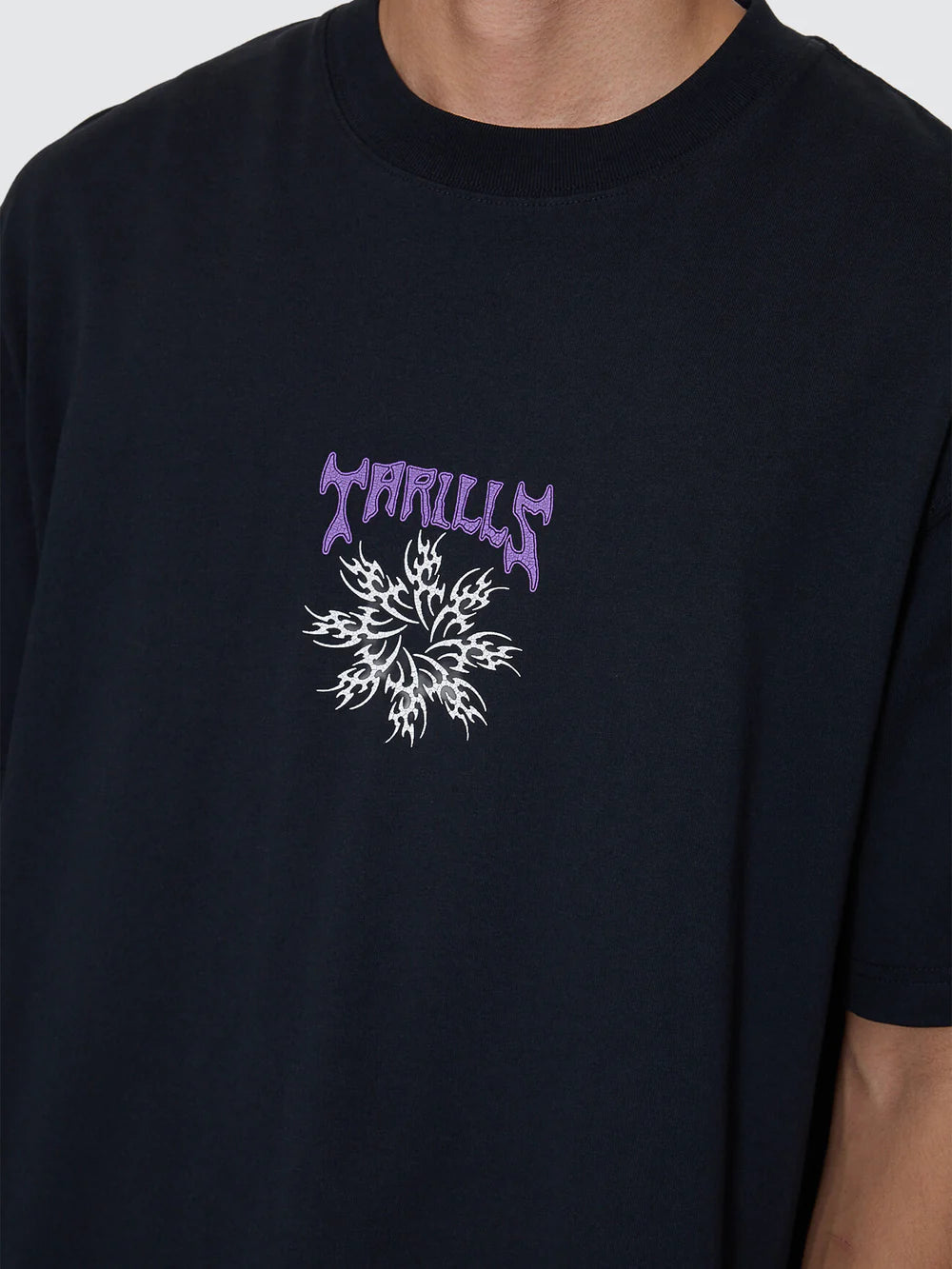 STAGGER BOX FIT TEE WASHED BLACK