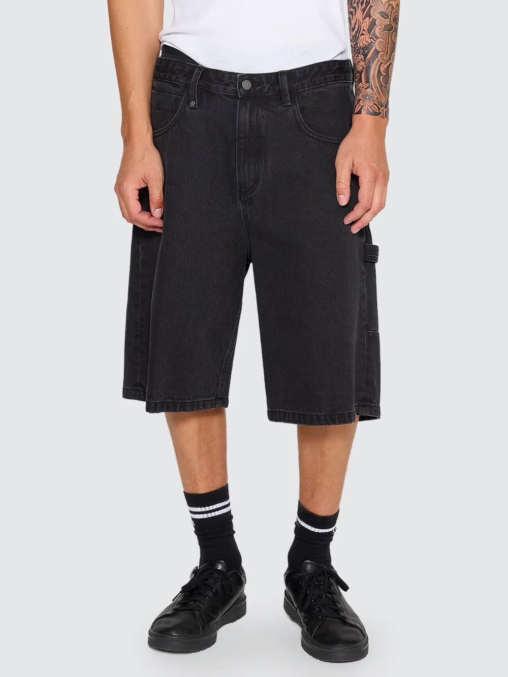 BIG SLACKER BAGGY DENIM SHORT AGED BLACK