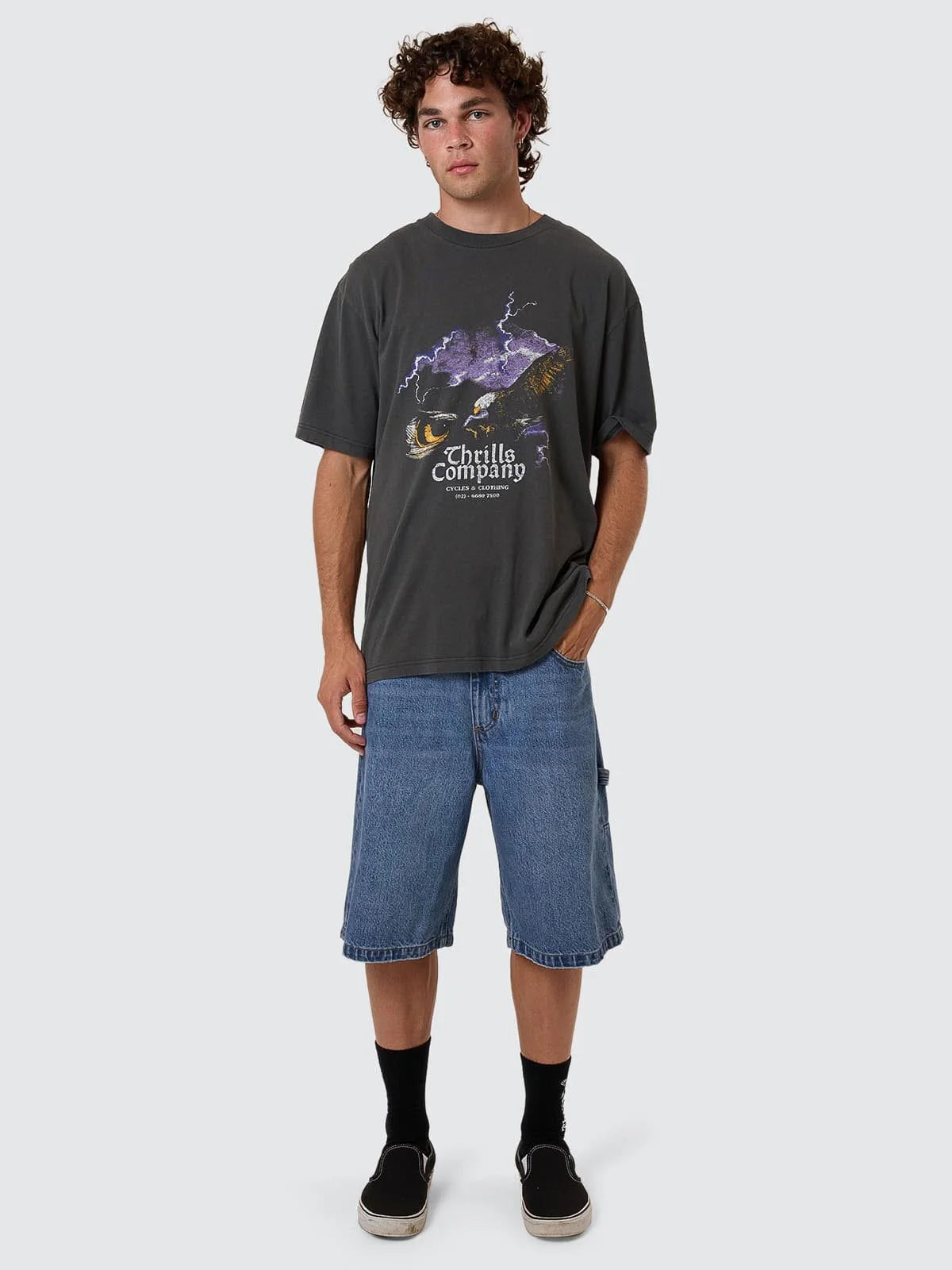 BIG SLACKER DENIM SHORT STONED BLUES