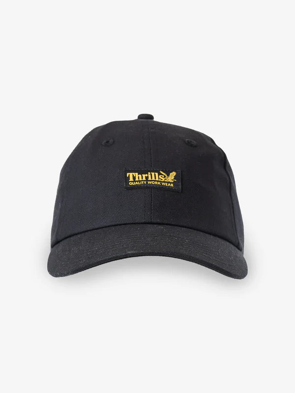 THRILLS UNION 6 PANEL CAP BLACK HERRINGBONE