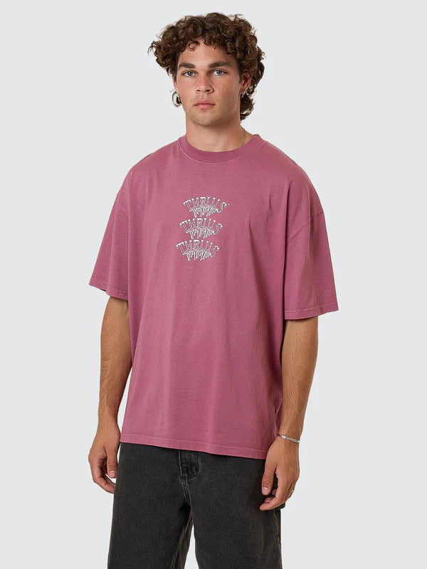 REALITY DREAMS BOX FIT OVERSIZE TEE DELTA BERRY