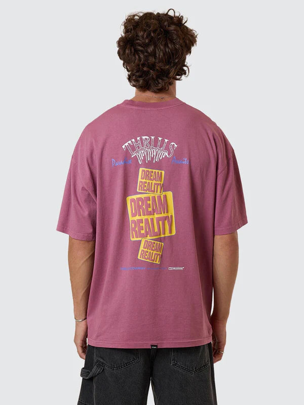 REALITY DREAMS BOX FIT OVERSIZE TEE DELTA BERRY