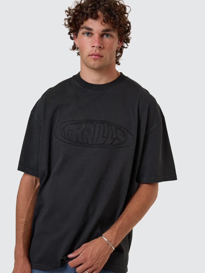 SHADOWLESS EMBRO OVERSIZE BOX FIT TEE PIRATE BLACK