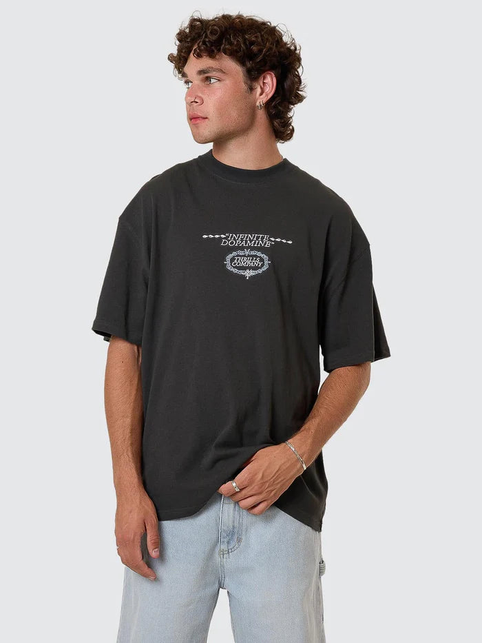 INIFINITE DOPAMINE BOX FIT OVERSIZE TEE PIRATE BLACK