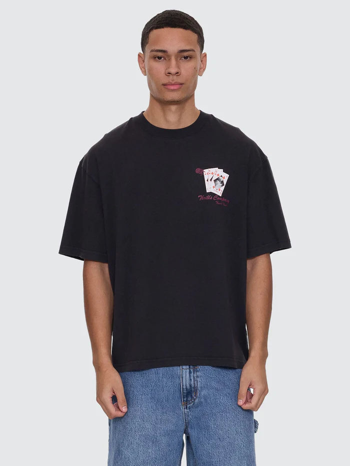 APPRECIATION BOX FIT OVERSIZE SHORT TEE WASHED BLACK
