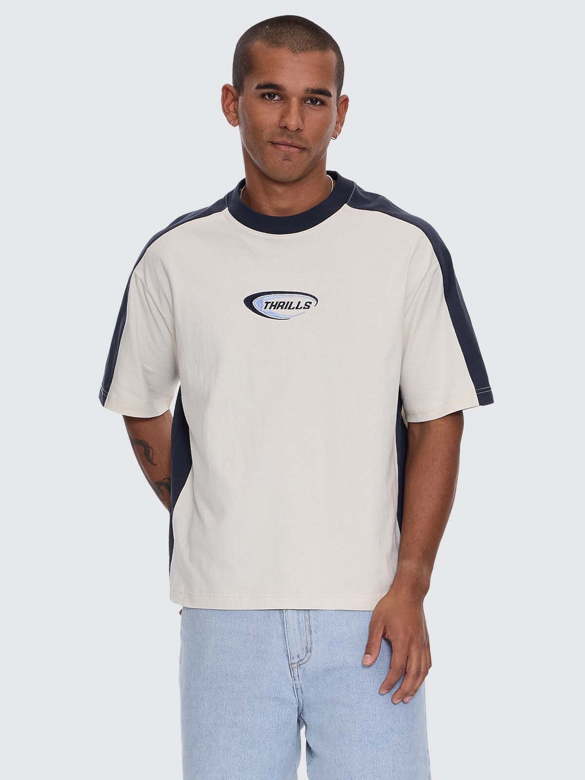 FUSION PANEL BOX FIT OVERSIZE CROPPED TEE HERITAGE WHITE