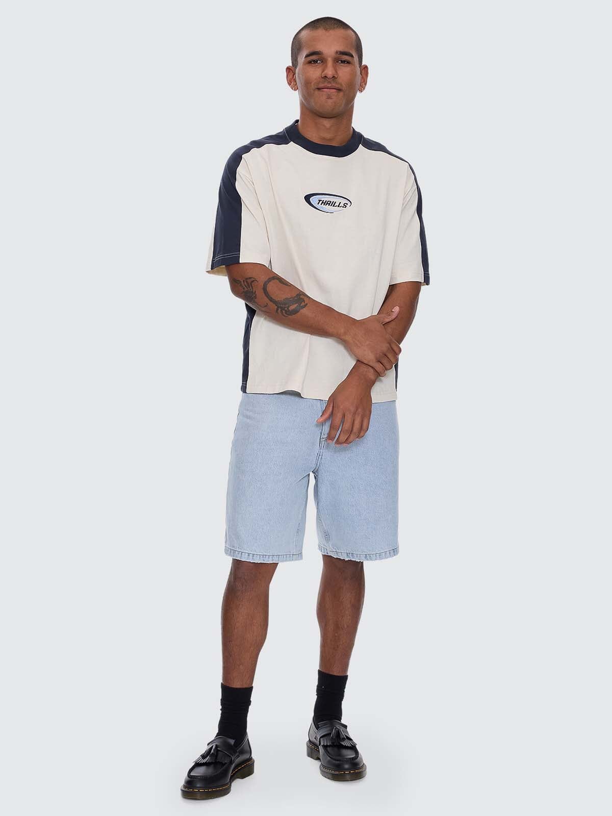 FUSION PANEL BOX FIT OVERSIZE CROPPED TEE HERITAGE WHITE