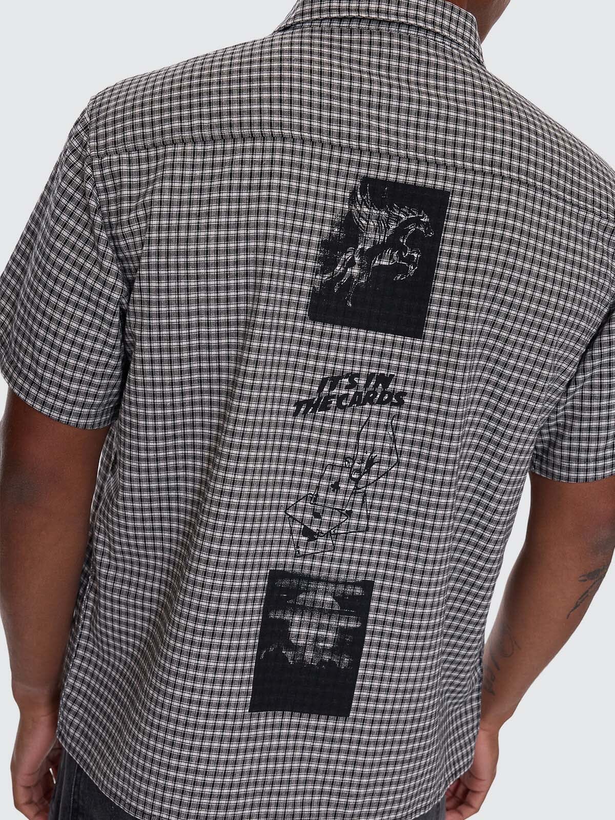 ITS IN THE CARDS SHORT SLEEVE CROPPED SHIRT BLACK