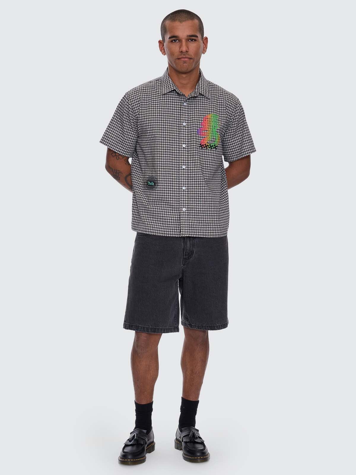 ITS IN THE CARDS SHORT SLEEVE CROPPED SHIRT BLACK