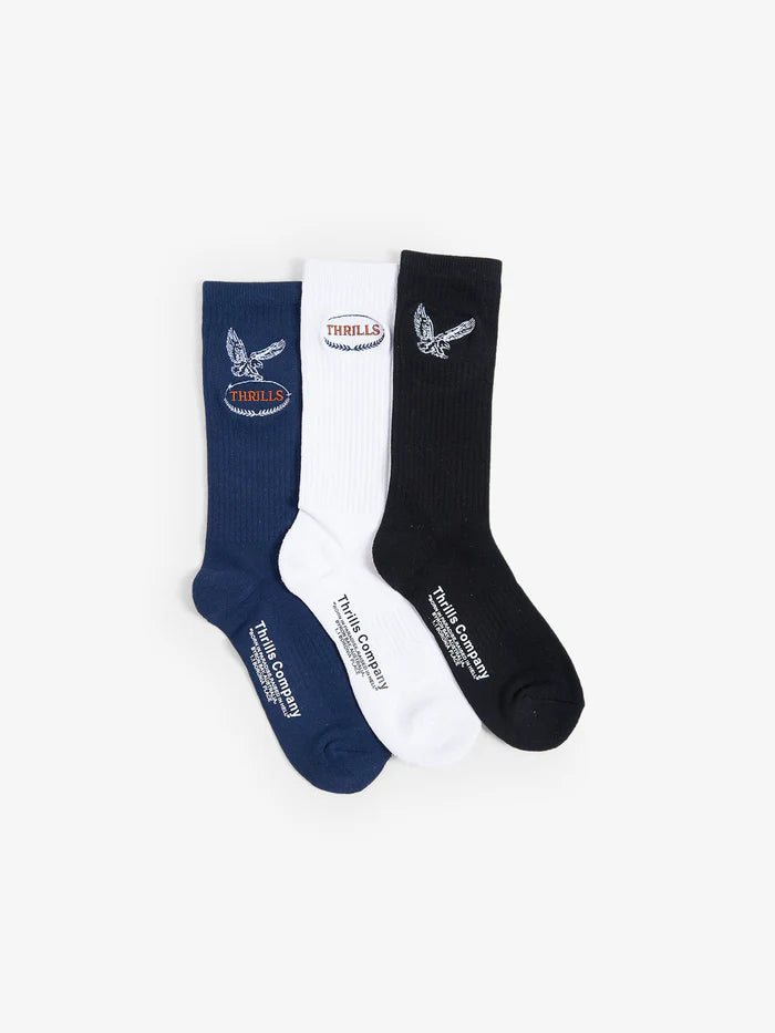 CANYON 3 PACK SOCK MERCH BLACK/WHITE/VINTAGE NAVY