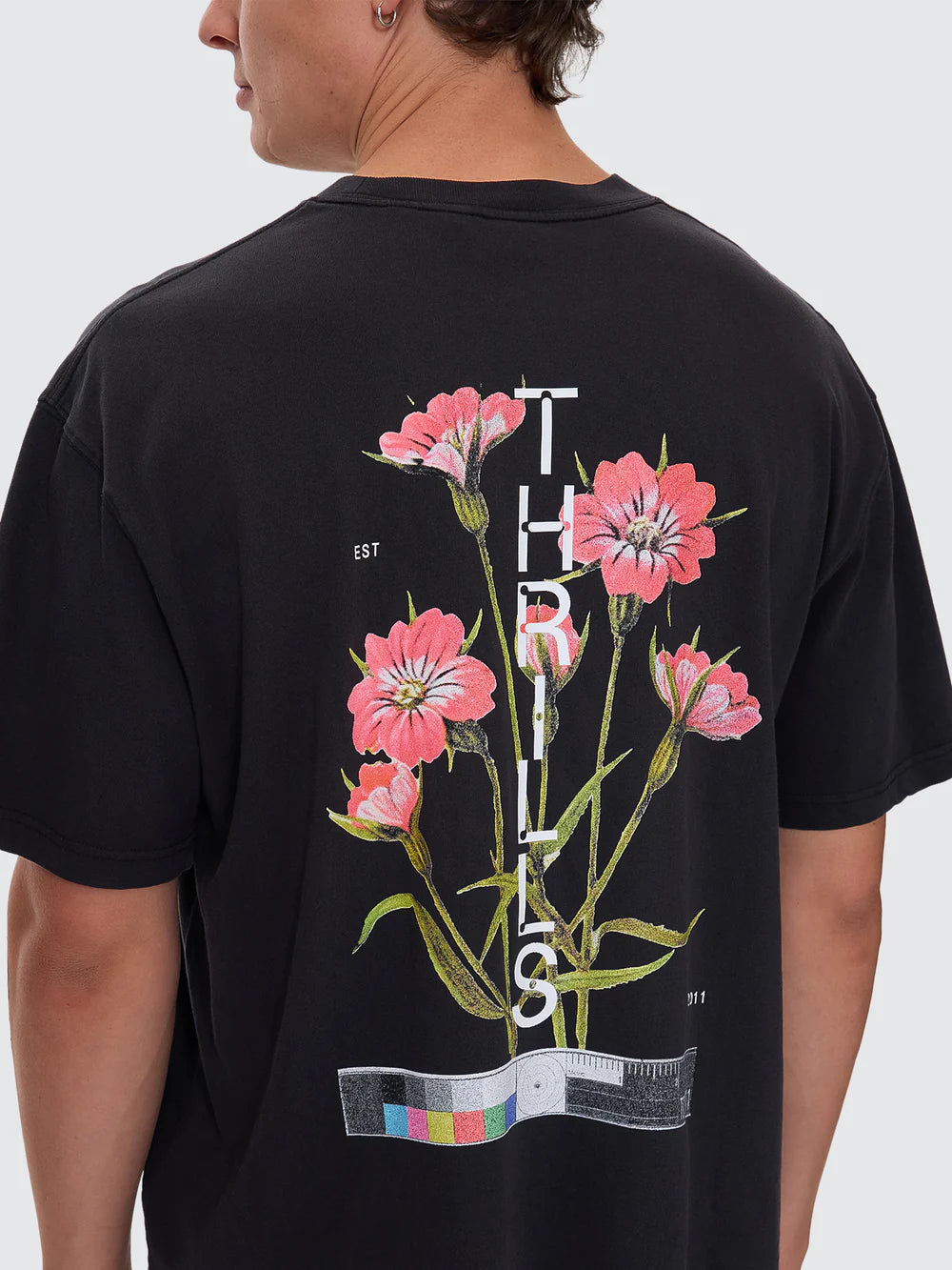 ADORNED IN NATURE BOX FIT OVERSIZE SHORT TEE FADED BLACK