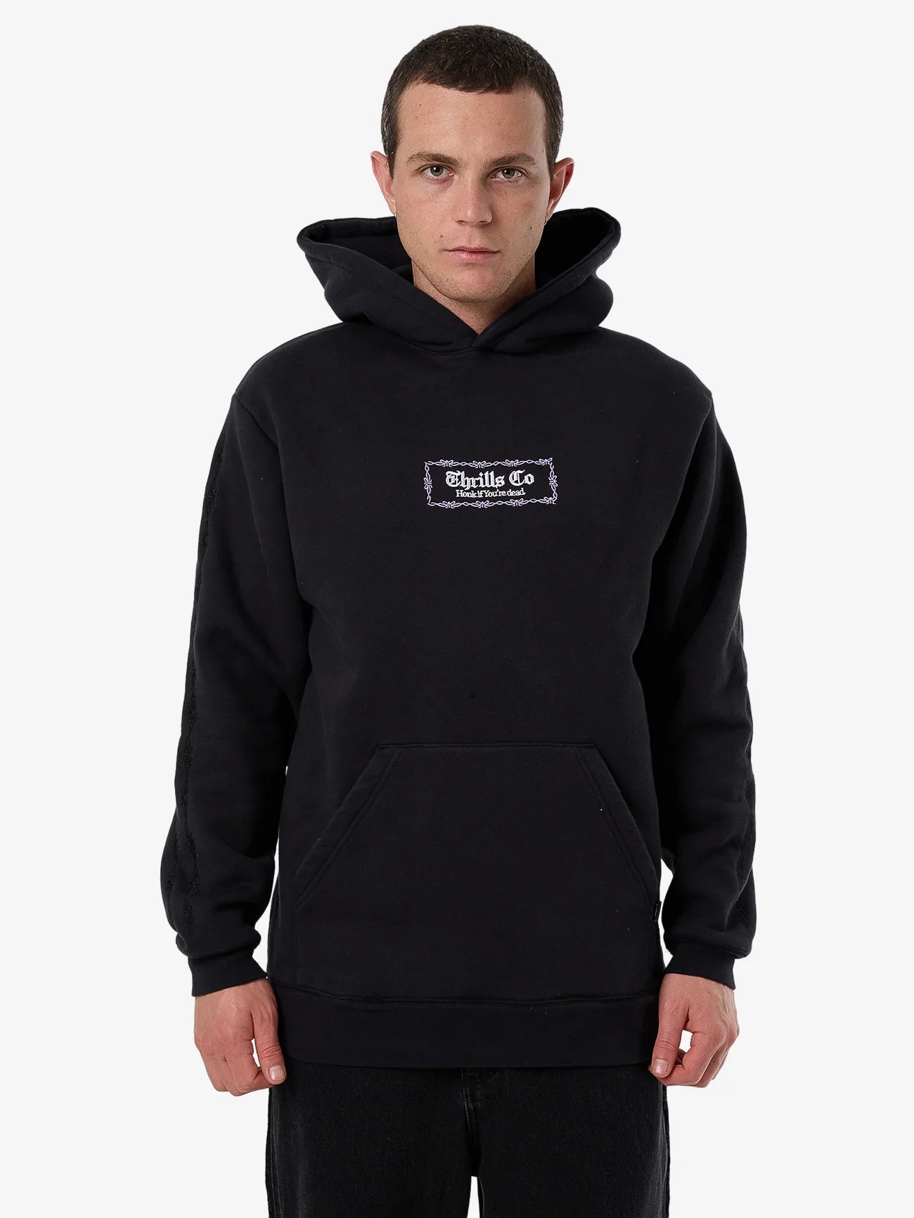 LIGHTEN UP SLOUCH PULL ON HOOD WASHED BLACK