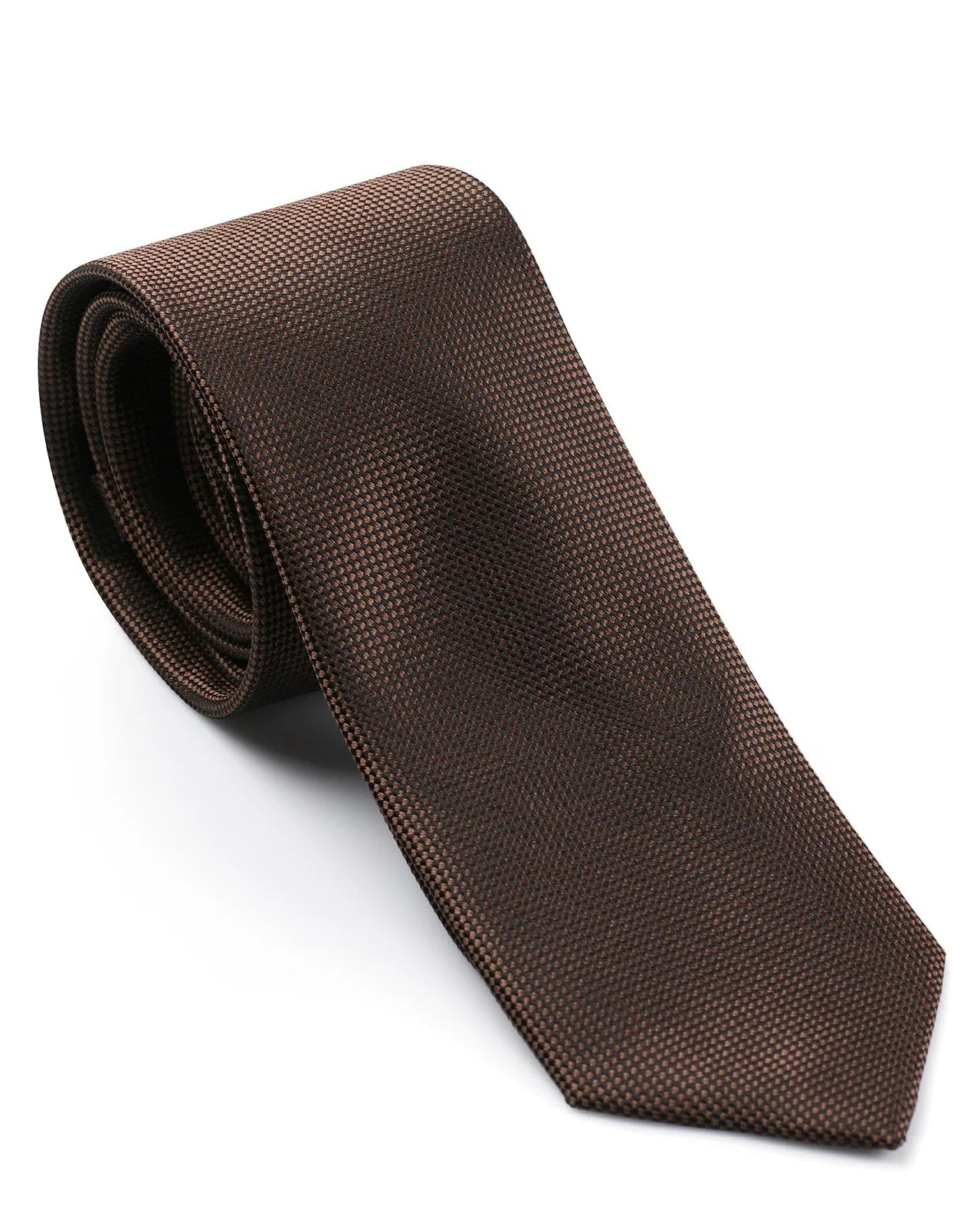 GOLD LABEL SELF PATTERN TIE CHOCOLATE